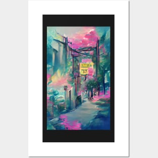 City Street Watercolor Dream Art Posters and Art